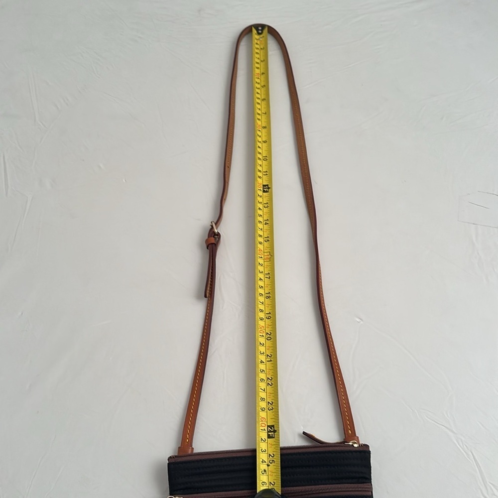 Dooney and Bourke North South Triple Zip black nylon adjustable crossbody bag - Picture 10 of 13